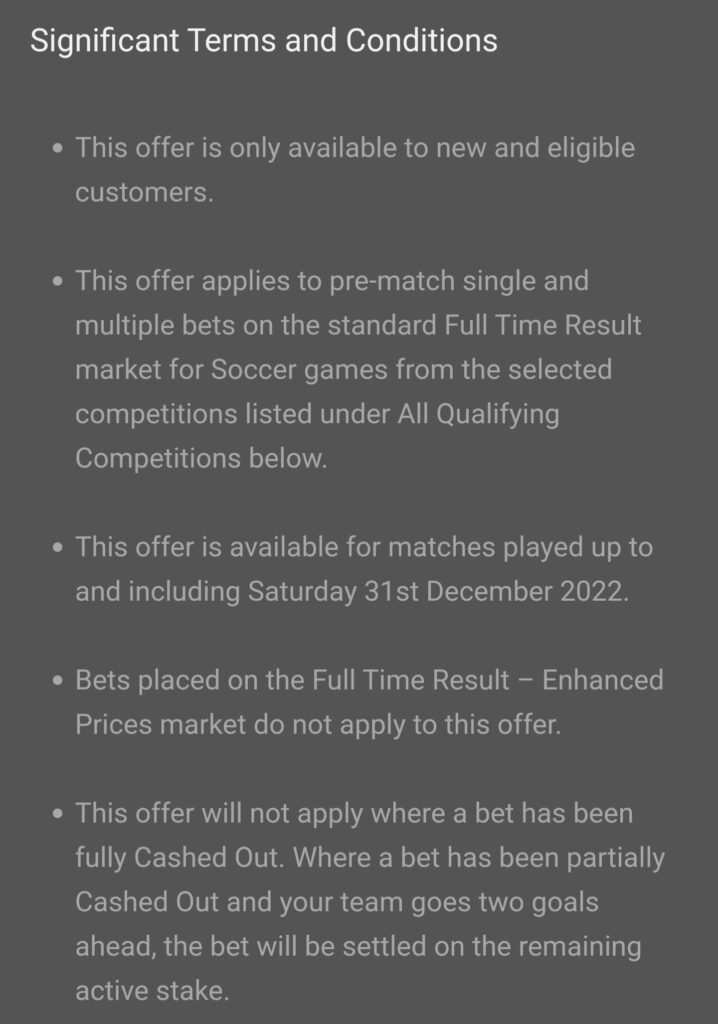 matched betting early payout offer