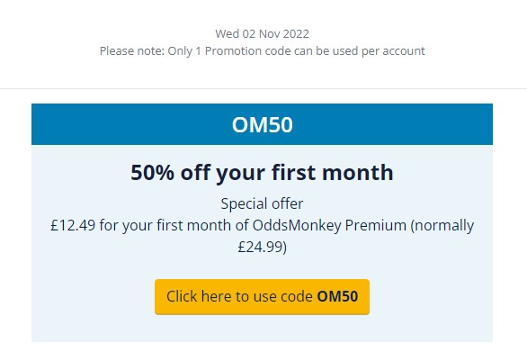 OddsMonkey promo code