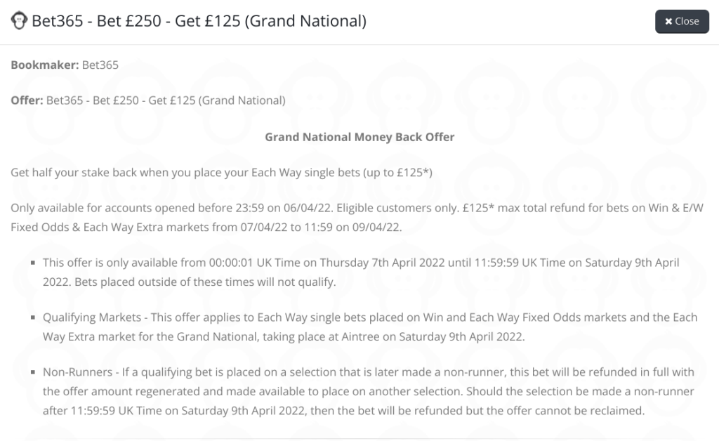 grand national bet 365 offer